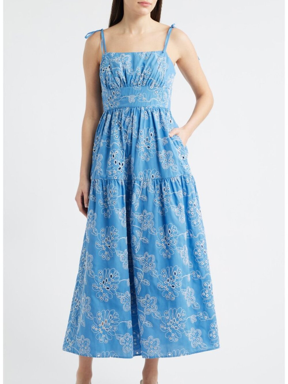 NWT Julia Jordan Cotton Eyelet Midi Dress